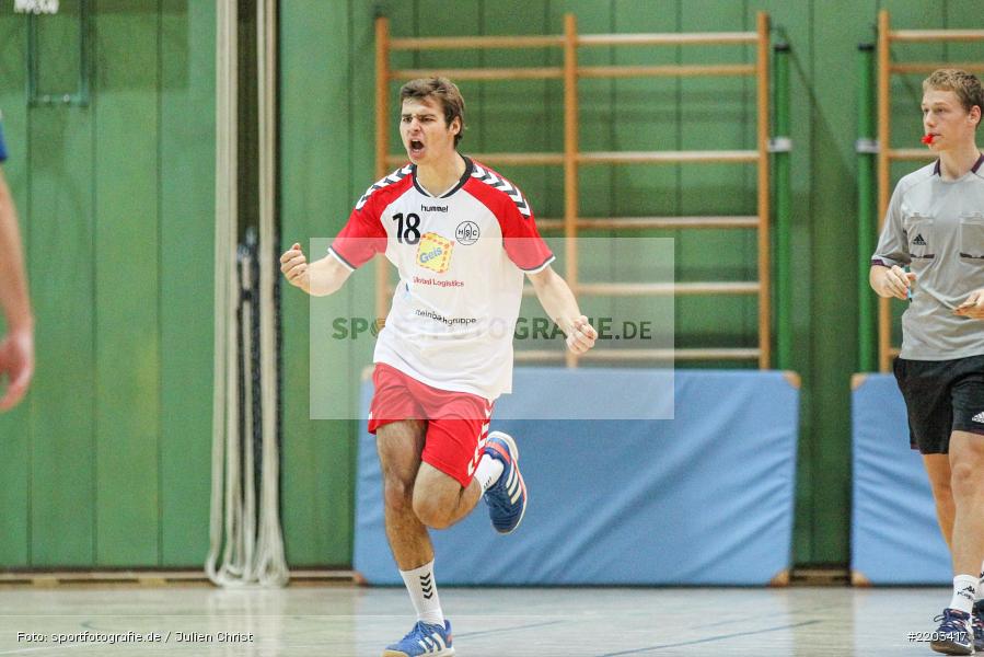Justus Bördlein, 08.10.2017, Handball, HSC Bad Neustadt II, TSV Karlstadt - Bild-ID: 2203417