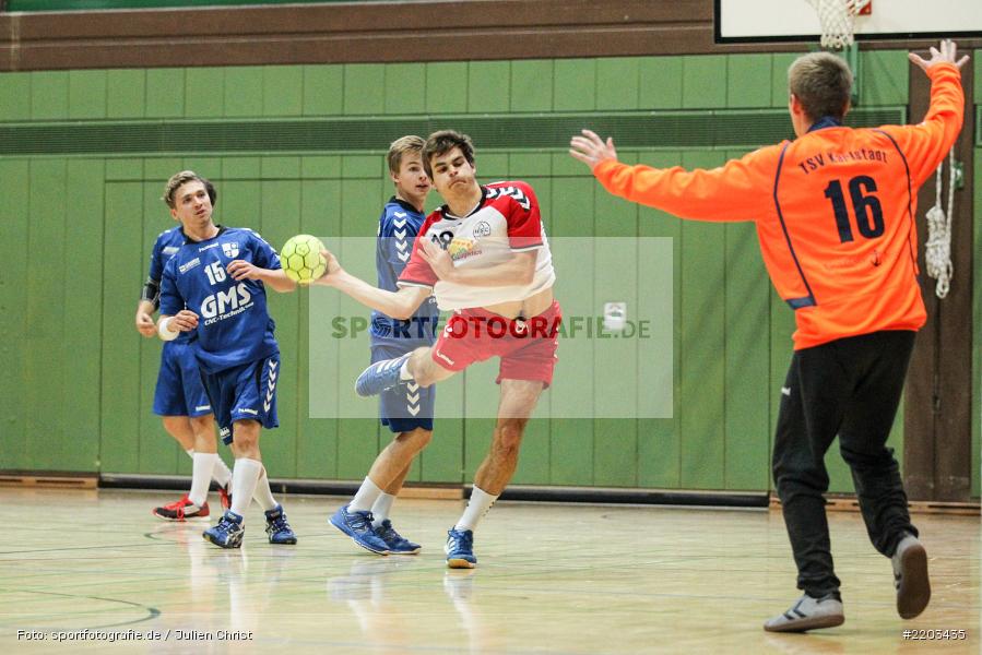 Michael Schwab, Justus Bördlein, 08.10.2017, Handball, HSC Bad Neustadt II, TSV Karlstadt - Bild-ID: 2203435