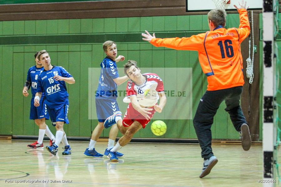 Michael Schwab, Justus Bördlein, 08.10.2017, Handball, HSC Bad Neustadt II, TSV Karlstadt - Bild-ID: 2203444