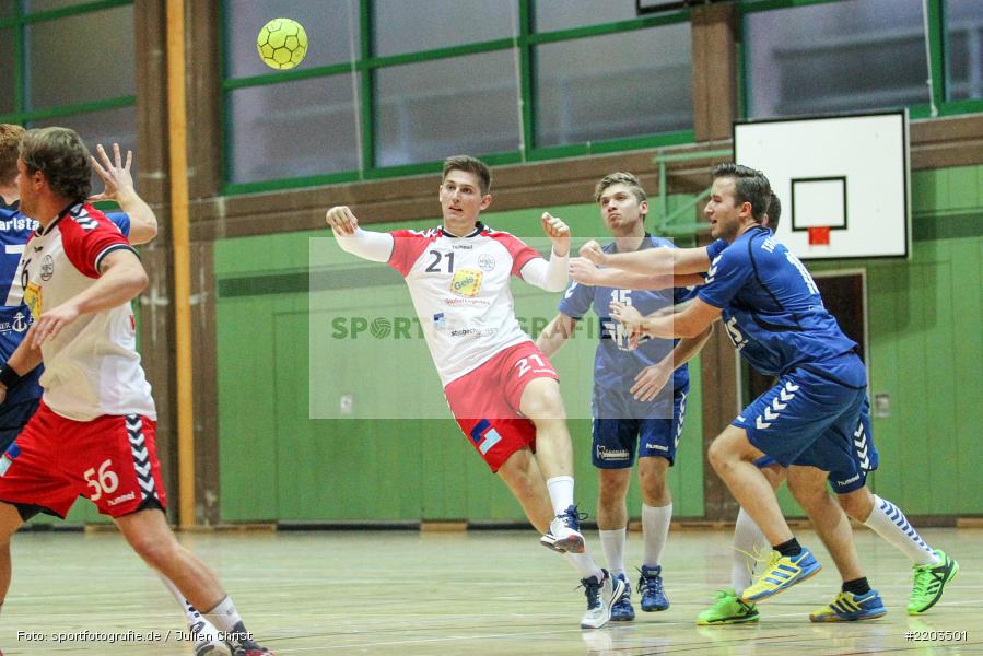 Andreas Obert, Simon Finke, 08.10.2017, Handball, HSC Bad Neustadt II, TSV Karlstadt - Bild-ID: 2203501
