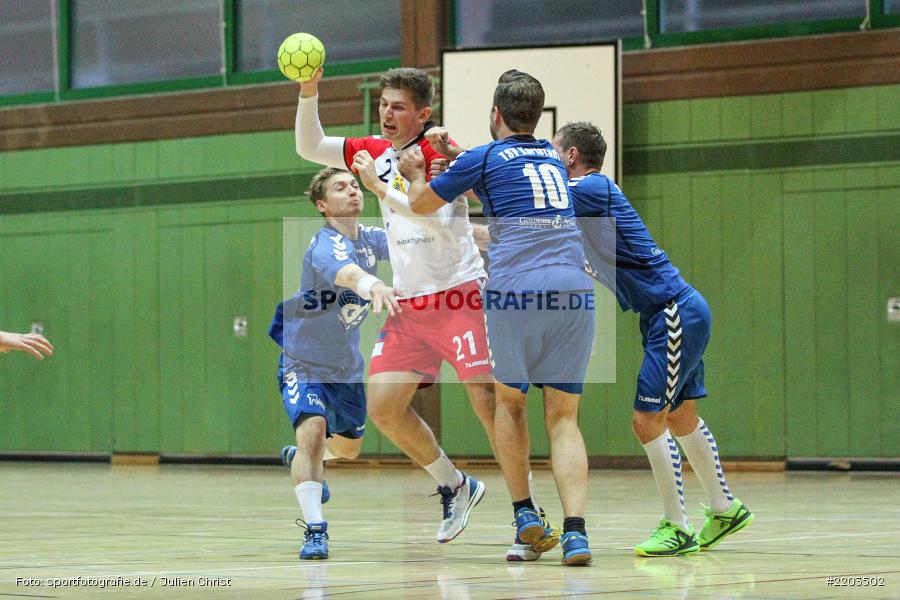 Andreas Obert, Simon Finke, 08.10.2017, Handball, HSC Bad Neustadt II, TSV Karlstadt - Bild-ID: 2203502