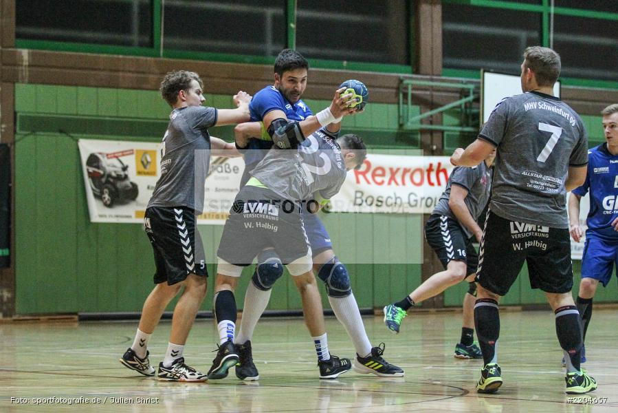 Alexander Bitsch, Peter Gerasimenko, Daniel Born, 29.10.2017, Handball, MHV Schweinfurt II, TSV Karlstadt - Bild-ID: 2204657