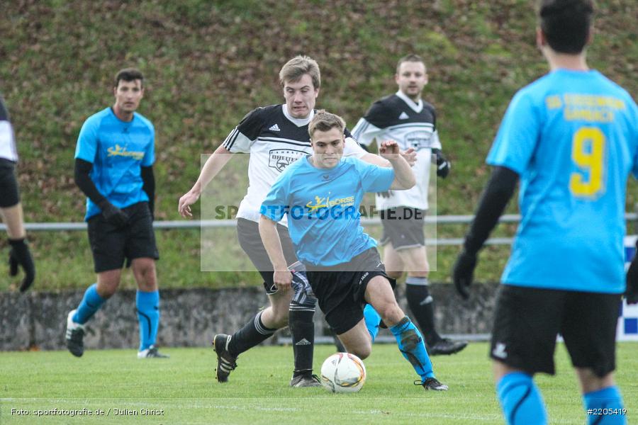 Tobias Schneider, Maximilian Giller, 19.11.2017, A-Klasse Würzburg, FV Bachgrund, SG Eußenheim-Gambach - Bild-ID: 2205419