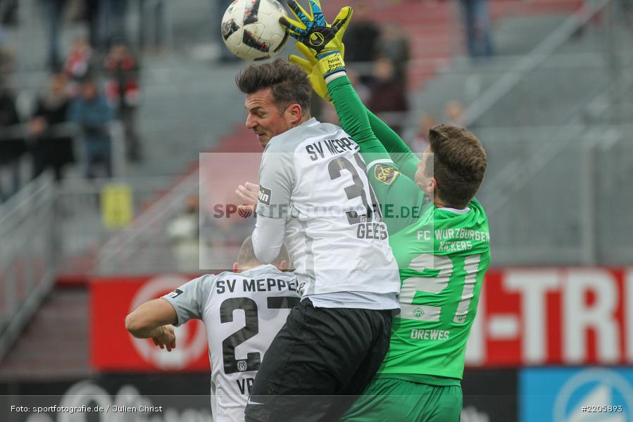 16.12.2017, Würzburg, flyeralarm Arena, 3. Liga, SV Meppen, FC Würzburger Kickers - Bild-ID: 2205893