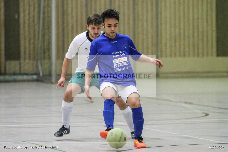 FC Burgjoss, FC Gössenheim, Amir Karimi, Julian Försch, Sinngrundhalle, 30.12.2017, Burgsinn, Midnight Event - Bild-ID: 2206029