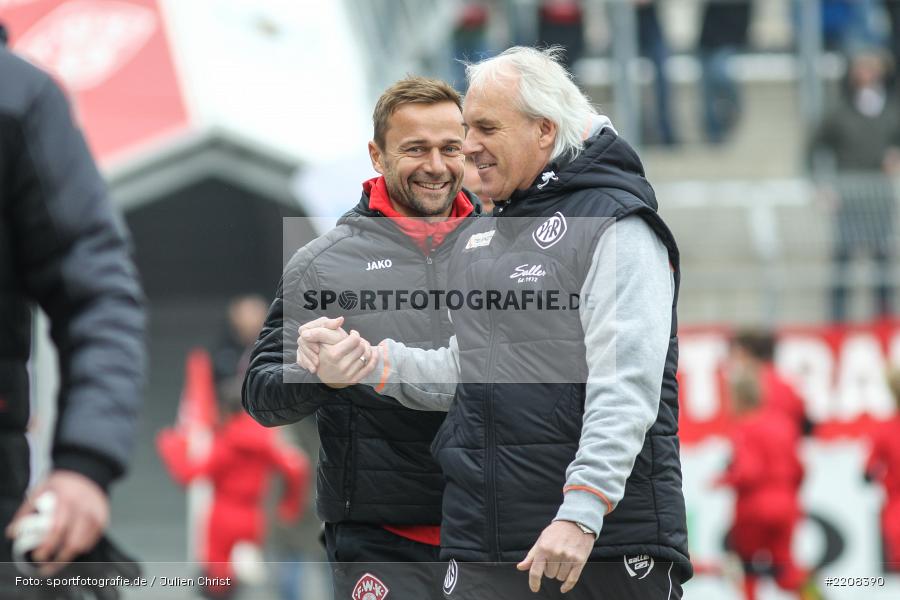 Michael Schiele, Peter Vollmann, 03.03.2018, Würzburg, FLYERALARM Arena, 3. Liga, VfR Aalen, FC Würzburger Kickers - Bild-ID: 2208390