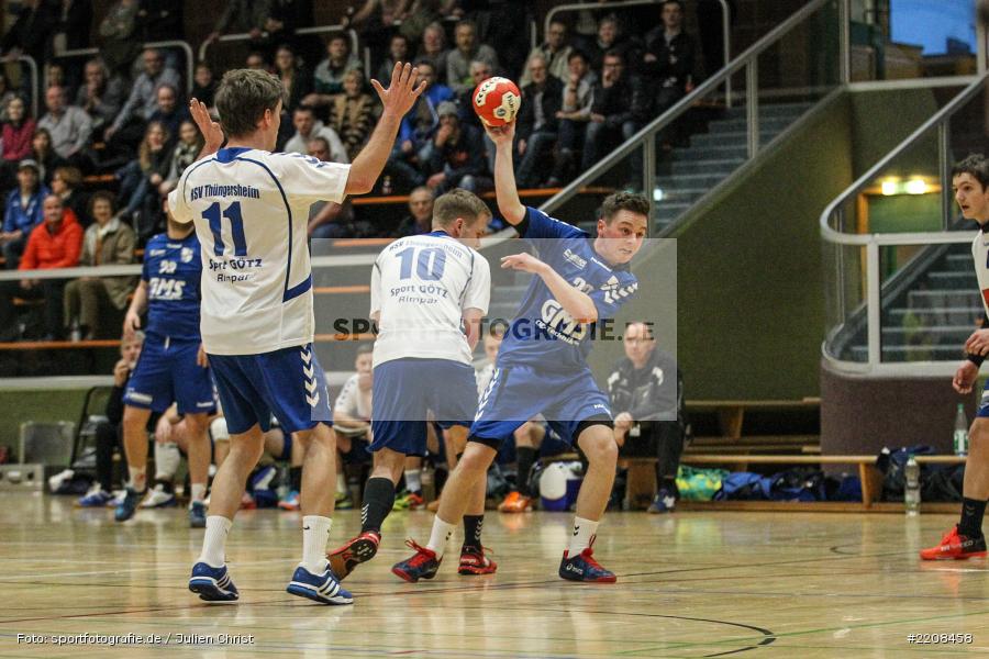 Benedikt Fuchs, Alexander Klüpfel, Handball, Derby, Erwin-Ammann-Halle, 04.03.2018, Bezirksliga Staffel Nord, HSV Thüngersheim, TSV Karlstadt - Bild-ID: 2208458