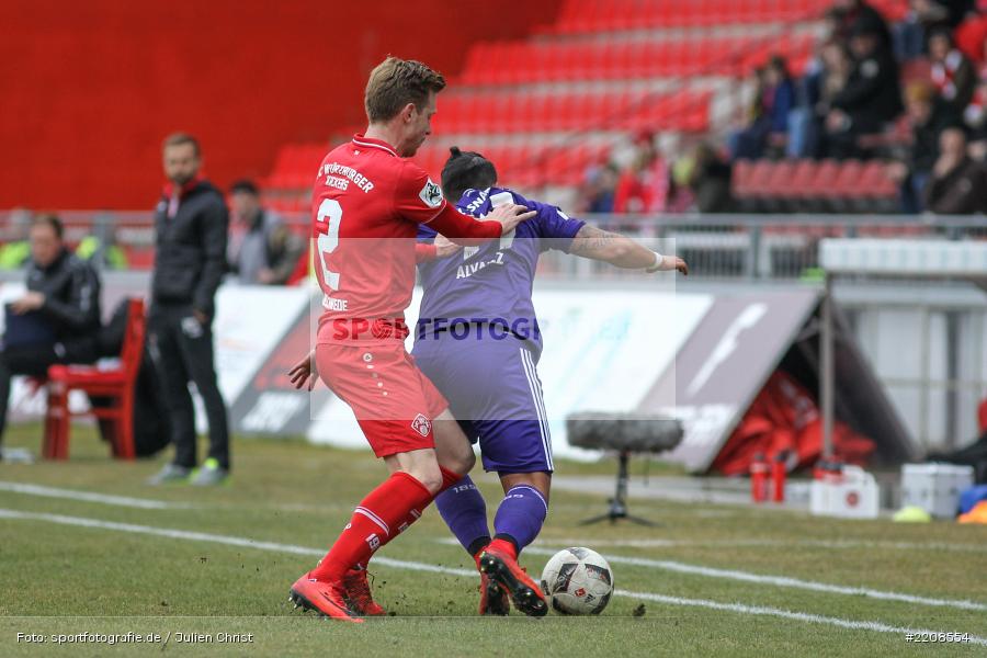Marcos Alvarez, Maximilian Ahlschwede, 10.03.2018, Würzburg, flyeralarm Arena, 3. Liga, VfL Osnabrück, FC Würzburger Kickers - Bild-ID: 2208554