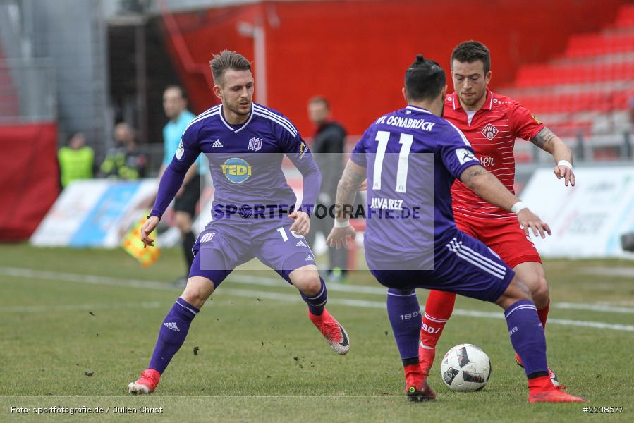Marcos Alvarez, Patrick Göbel, 10.03.2018, Würzburg, flyeralarm Arena, 3. Liga, VfL Osnabrück, FC Würzburger Kickers - Bild-ID: 2208577
