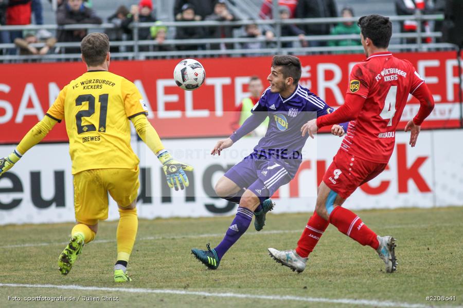 Patrick Drewes, Bashkim Renneke, 10.03.2018, Würzburg, flyeralarm Arena, 3. Liga, VfL Osnabrück, FC Würzburger Kickers - Bild-ID: 2208641
