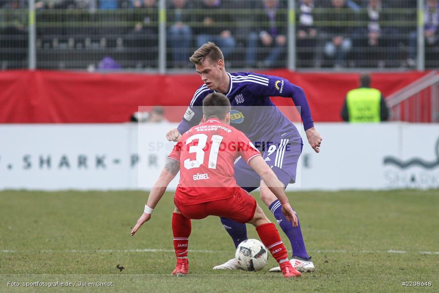 Patrick Göbel, Steffen Tigges, 10.03.2018, Würzburg, flyeralarm Arena, 3. Liga, VfL Osnabrück, FC Würzburger Kickers - Bild-ID: 2208648