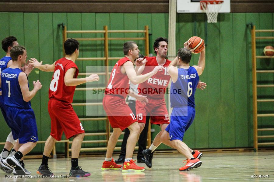 Benjamin MacNeil, Andre Maier, Konstantin Redel, Basketball, 10.03.2018, TSV Großheubach, TSV Karlstadt - Bild-ID: 2208698 Benjamin MacNeil, Andre Maier, Konstantin Redel, Basketball, 10.03.2018, TSV Großheubach, TSV Karlstadt - Bild-ID: 2208698