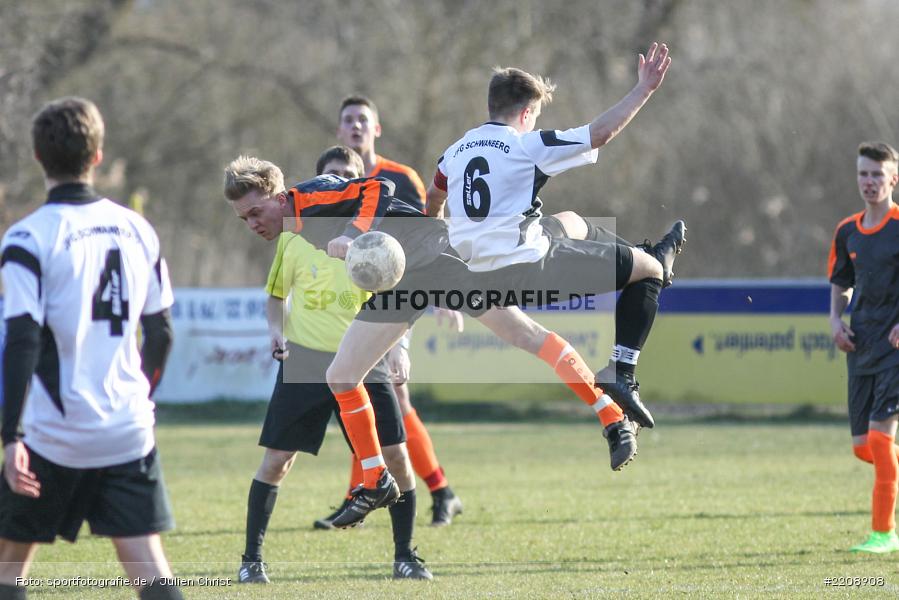 Maximilian Strick, Stefan Hülle, 24.03.2018, A-Junioren Kreisliga, JFG Schwanberg, (SG) FV Karlstadt - Bild-ID: 2208908