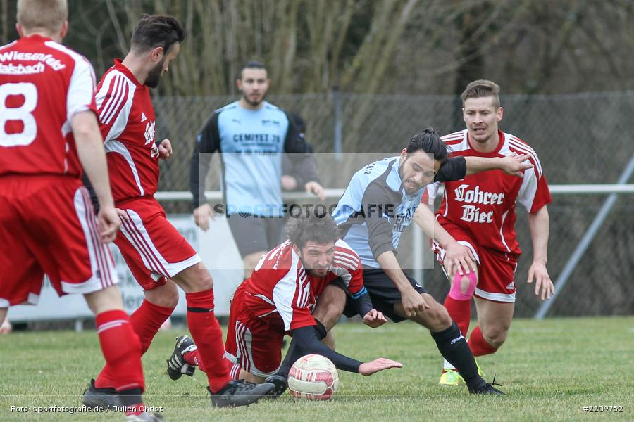 Mehmet Mercan, Dominik Kohlhepp, Wolfgang Bayer, 31.03.2018, Kreisklasse Würzburg, FC Wiesenfeld-Halsbach, FV Fatihspor Karlstadt - Bild-ID: 2209752