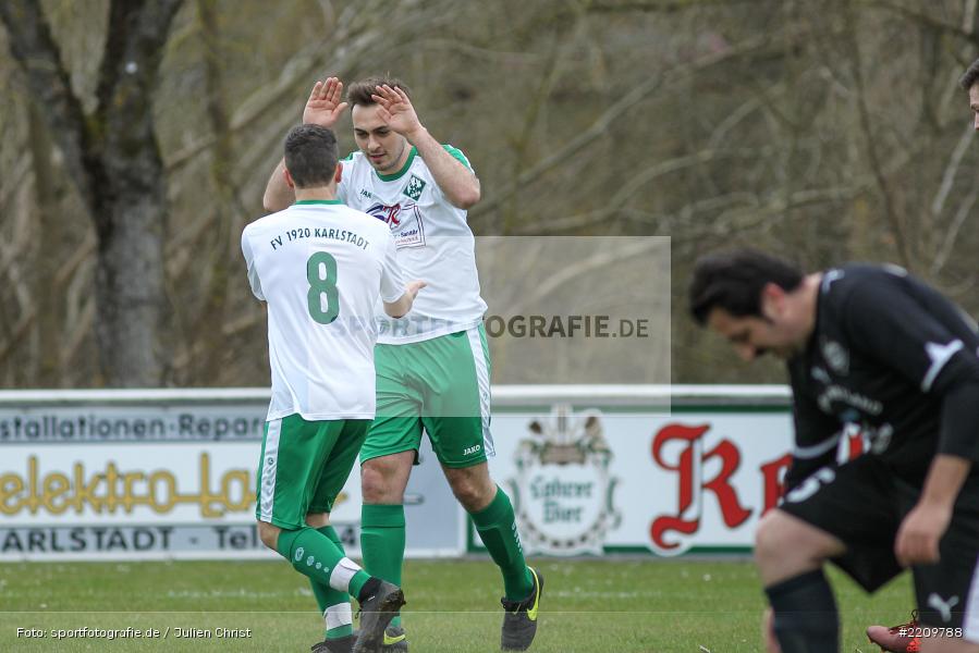 Felix Karle, Dominik Höfling, 31.03.2018, Bezirksliga West, FVgg Bayern Kitzingen, FV Karlstadt - Bild-ID: 2209788
