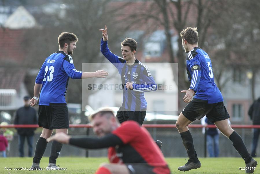 Bastian Hofmann, Robin Schindler, Fabian Peter, 31.03.2018, Kreisklasse Würzburg, Derby, BSC Aura, SG Burgsinn - Bild-ID: 2209874 Bastian Hofmann, Robin Schindler, Fabian Peter, 31.03.2018, Kreisklasse Würzburg, Derby, BSC Aura, SG Burgsinn - Bild-ID: 2209874