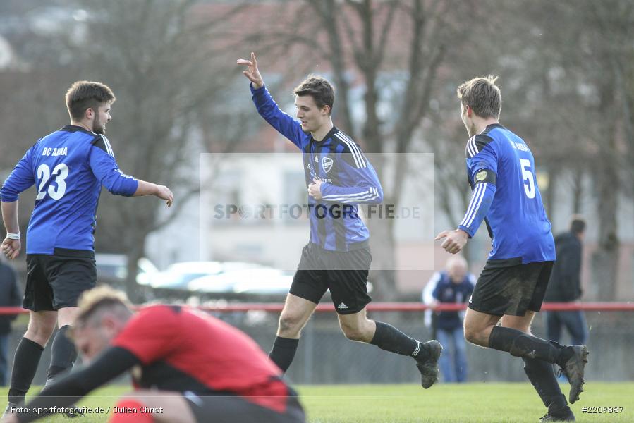 Bastian Hofmann, Robin Schindler, Fabian Peter, 31.03.2018, Kreisklasse Würzburg, Derby, BSC Aura, SG Burgsinn - Bild-ID: 2209887 Bastian Hofmann, Robin Schindler, Fabian Peter, 31.03.2018, Kreisklasse Würzburg, Derby, BSC Aura, SG Burgsinn - Bild-ID: 2209887
