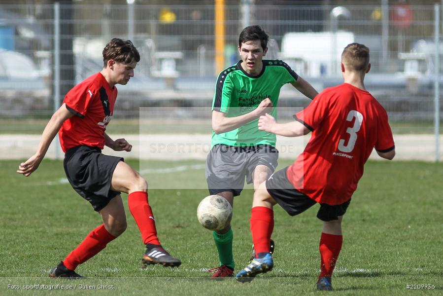 Lukas Hofmann, Kristian Schwab, Dominik Zeitz, 02.04.2018, Kreisliga U19, (SG) SV Bütthard, (SG) FV Karlstadt - Bild-ID: 2209936 Lukas Hofmann, Kristian Schwab, Dominik Zeitz, 02.04.2018, Kreisliga U19, (SG) SV Bütthard, (SG) FV Karlstadt - Bild-ID: 2209936