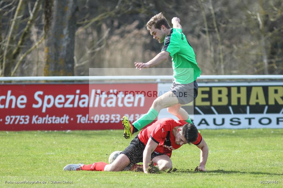Moritz Mergler, Lukas Grimm, 02.04.2018, Kreisliga U19, (SG) SV Bütthard, (SG) FV Karlstadt - Bild-ID: 2209944
