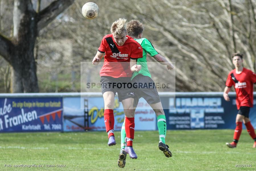Maximilian Strick, Jonas Grüb, 02.04.2018, Kreisliga U19, (SG) SV Bütthard, (SG) FV Karlstadt - Bild-ID: 2209945