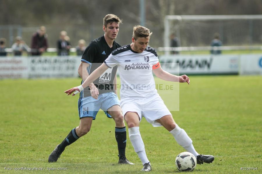Manuel Römlein, Jeremias Hofmann, 02.04.2018, Landesliga Nordwest, TSV 1876 Lengfeld, TSV Karlburg - Bild-ID: 2209964