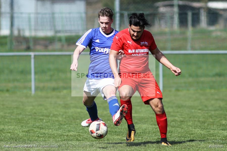 Alpay Ötgün, Jonas Schmitt, 08.04.2018, Kreisklasse Würzburg, FV Wernfeld/Adelsberg, FV Fatihspor Karlstadt - Bild-ID: 2210635