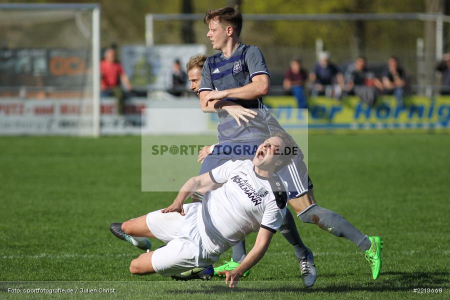 Fabian Biegler, Tobias Wießmann, 14.04.2018, Landesliga Nordwest, TuS Feuchtwangen, TSV Karlburg - Bild-ID: 2210668