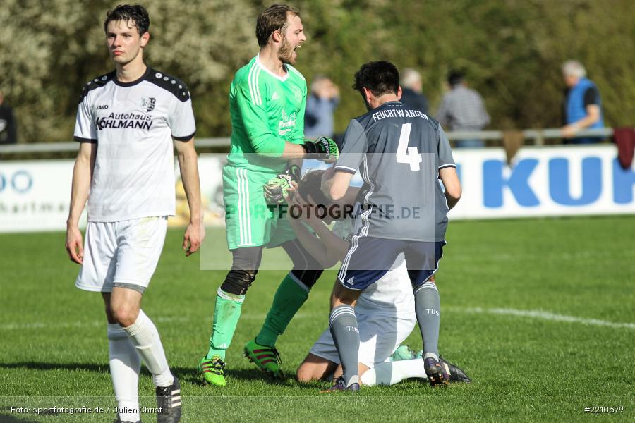 Tobias Wießmann, Sebastian Arold, Philipp Deeg, 14.04.2018, Landesliga Nordwest, TuS Feuchtwangen, TSV Karlburg - Bild-ID: 2210679