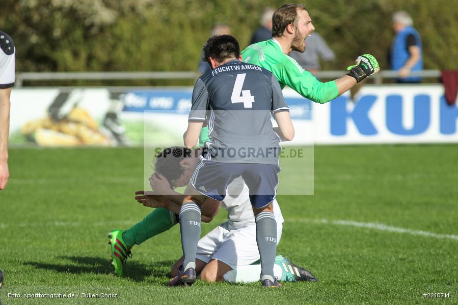 Tobias Wießmann, Philipp Deeg, Sebastian Arold, 14.04.2018, Landesliga Nordwest, TuS Feuchtwangen, TSV Karlburg - Bild-ID: 2210714