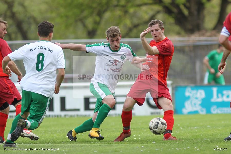 Kevin Ille, Timo Rützel, 15.04.2018, Bezirksliga West, TSV Uettingen, FV Karlstadt - Bild-ID: 2210775