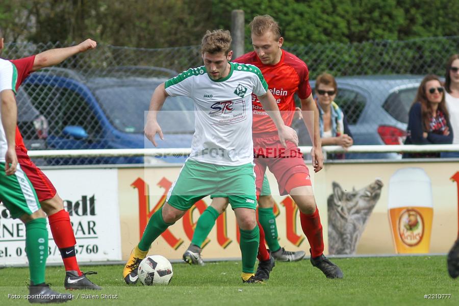 Timo Rützel, Hannes Weimer, 15.04.2018, Bezirksliga West, TSV Uettingen, FV Karlstadt - Bild-ID: 2210777