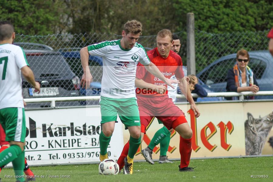 Hannes Weimer, Timo Rützel, 15.04.2018, Bezirksliga West, TSV Uettingen, FV Karlstadt - Bild-ID: 2210830