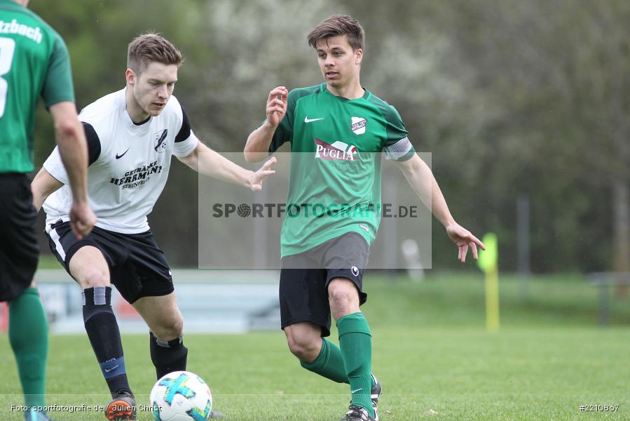 Moritz Rauch, Dominik Hehrlein, 15.04.2018, Kreisliga Würzburg, FV Steinfeld / Hausen-Rohrbach, TSV Retzbach - Bild-ID: 2210867
