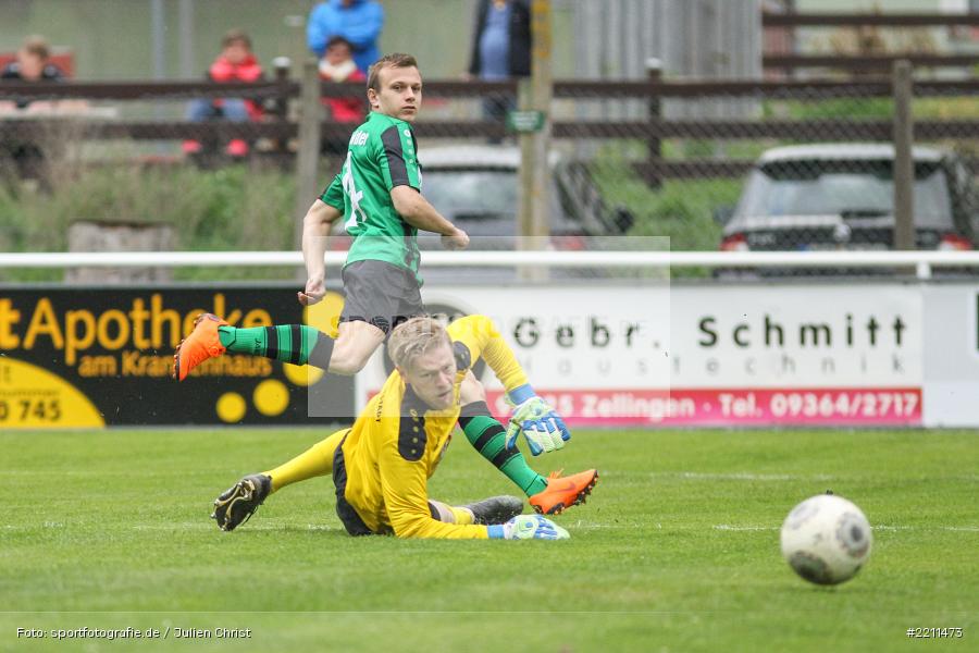 Kai Belz, Daniel Meßner, 25.04.2018, Bezirksliga West, TuS 1893 Aschaffenburg-Leider, FV Karlstadt - Bild-ID: 2211473