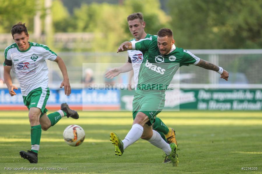 Felix Karle, Timo Rützel, Marco Trapp, 09.05.2018, Bezirksliga West, TuS Frammersbach, FV Karlstadt - Bild-ID: 2214203