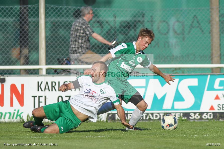 Dominik Bathon, Benjamin Eichelmann, 09.05.2018, Bezirksliga West, TuS Frammersbach, FV Karlstadt - Bild-ID: 2214220