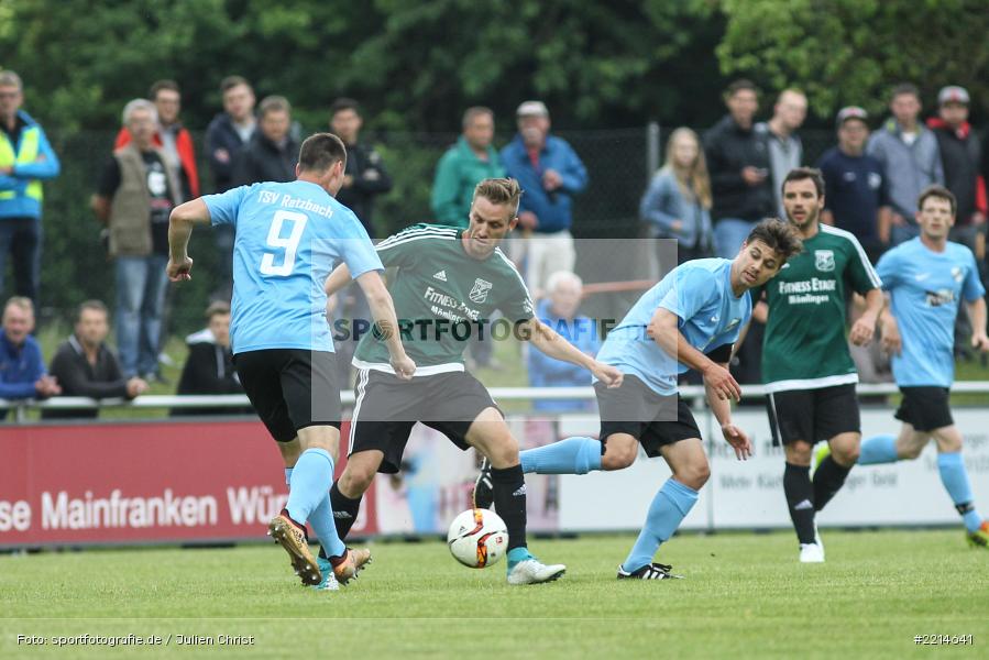 Dominic Heßdörfer, Manuel Krämer, 23.05.2018, Relegation Bezirksliga, FC Viktoria Mömlingen, TSV Retzbach - Bild-ID: 2214641
