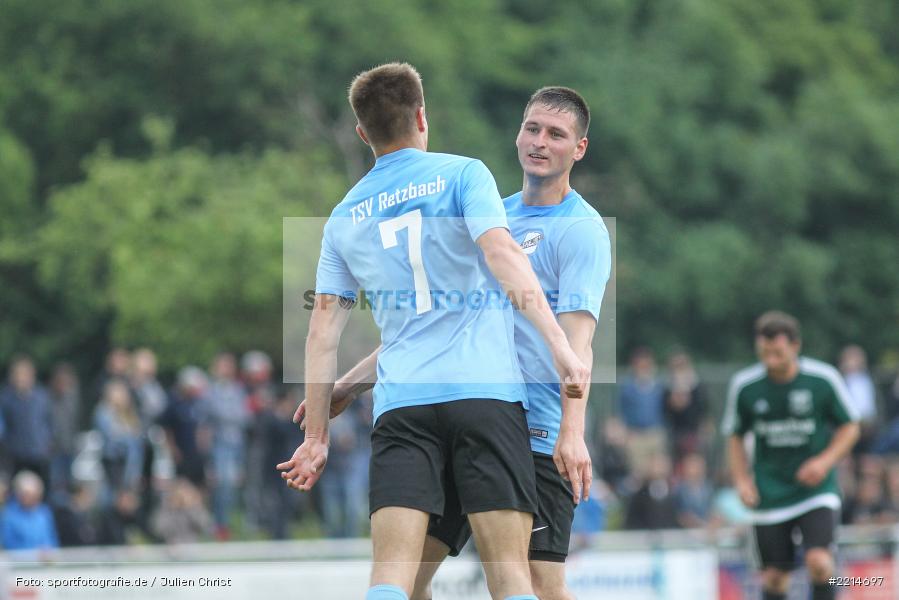 Maximilian Köstler, Dominic Heßdörfer, 23.05.2018, Relegation Bezirksliga, FC Viktoria Mömlingen, TSV Retzbach - Bild-ID: 2214697 Maximilian Köstler, Dominic Heßdörfer, 23.05.2018, Relegation Bezirksliga, FC Viktoria Mömlingen, TSV Retzbach - Bild-ID: 2214697