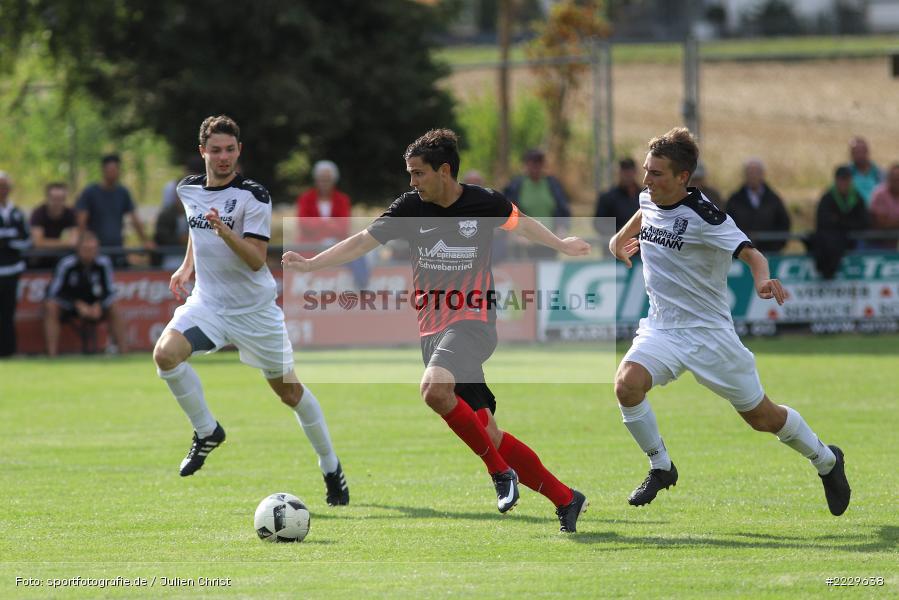 Jan Wabnitz, Andreas Rösch, Fabian Lichtlein, 25.08.2018, Landesliga Nordwest, DJK Schwebenried/Schwemmelsbach, TSV Karlburg - Bild-ID: 2229638