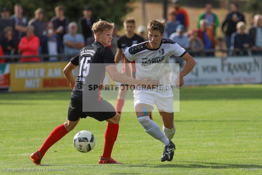 Marcel Behr, David Machau, 25.08.2018, Landesliga Nordwest, DJK Schwebenried/Schwemmelsbach, TSV Karlburg - Bild-ID: 2229648