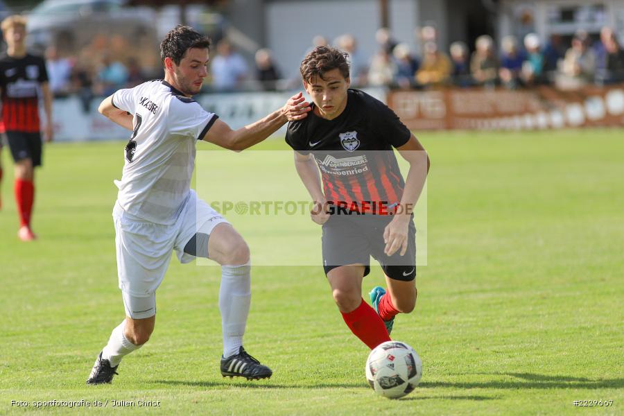 Marcel Kühlinger, Cedric Fenske, 25.08.2018, Landesliga Nordwest, DJK Schwebenried/Schwemmelsbach, TSV Karlburg - Bild-ID: 2229667