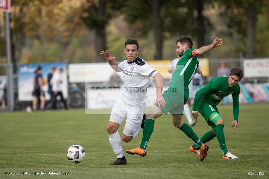 Baris Eren, Mato Papic, Marcel Frank, 06.10.2018, Landesliga Nordwest, SV Alemannia Haibach, TSV Karlburg - Bild-ID: 2235122