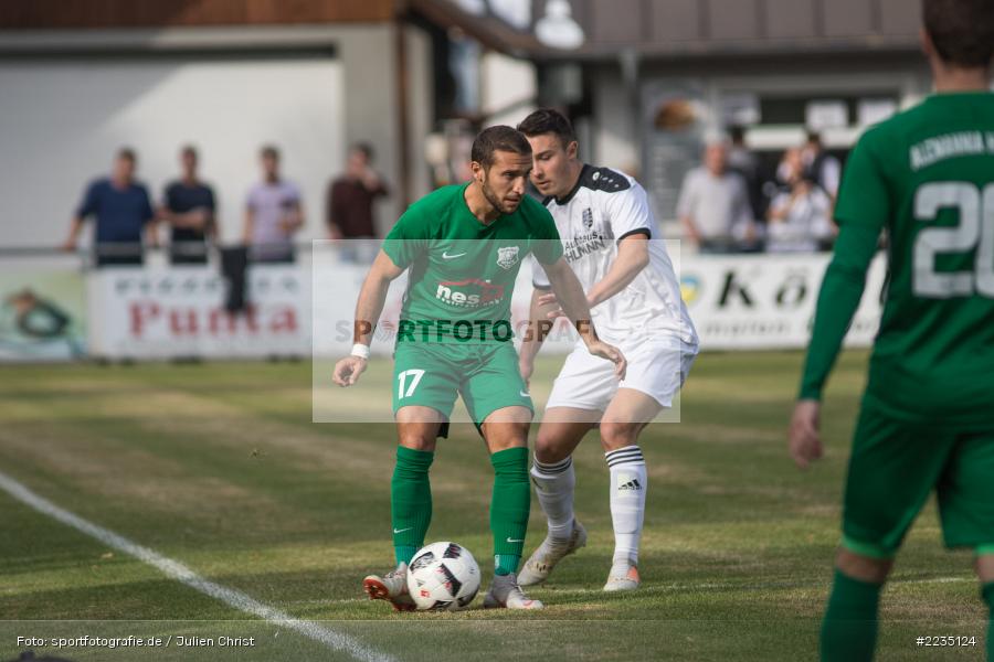 Luca Pfister, Nikolaos Koukalias, 06.10.2018, Landesliga Nordwest, SV Alemannia Haibach, TSV Karlburg - Bild-ID: 2235124