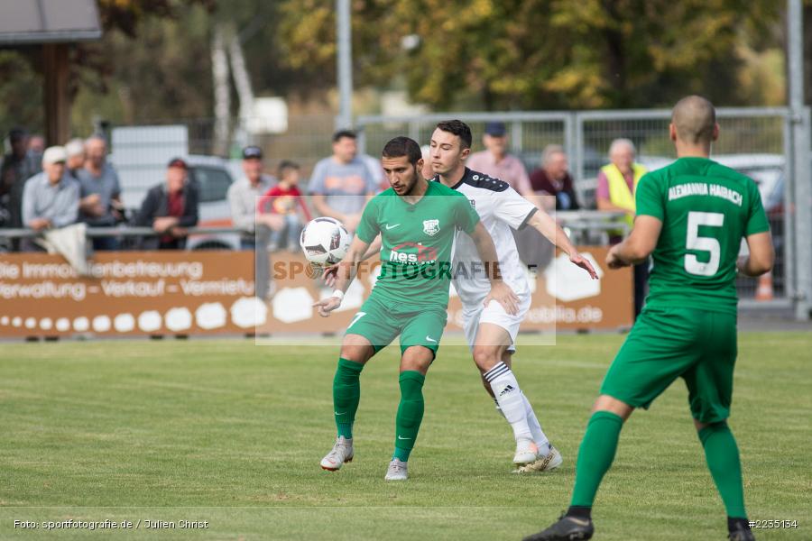 Nikolaos Koukalias, Luca Pfister, 06.10.2018, Landesliga Nordwest, SV Alemannia Haibach, TSV Karlburg - Bild-ID: 2235134