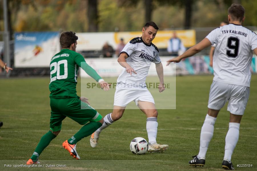 Luca Pfister, Mato Papic, 06.10.2018, Landesliga Nordwest, SV Alemannia Haibach, TSV Karlburg - Bild-ID: 2235139