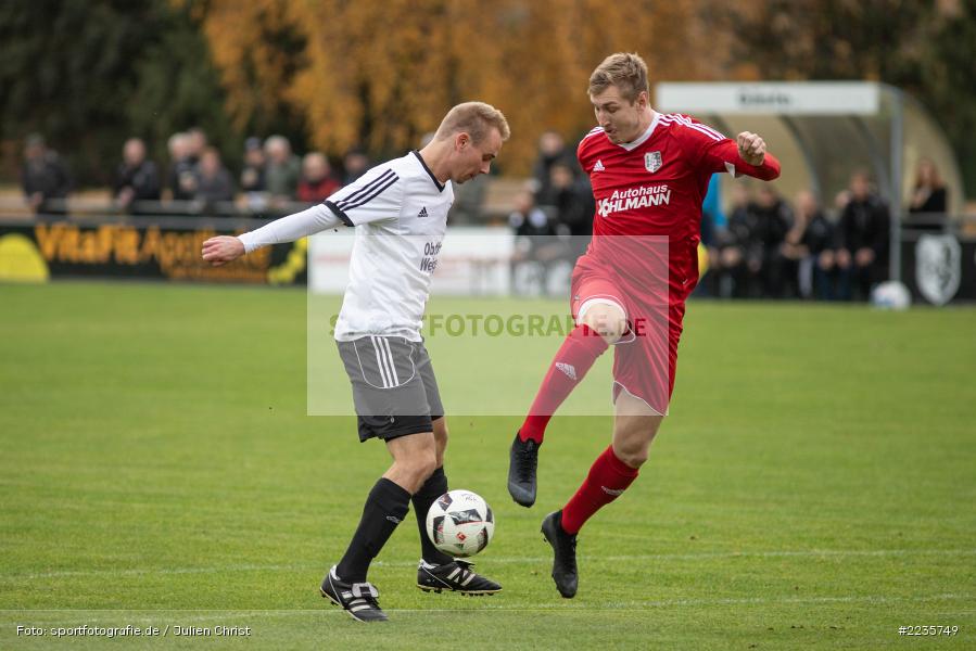 Maximilian Dietrich, Marco Schiebel, 10.11.2018, Landesliga Nordwest, 1. FC Geesdorf, TSV Karlburg - Bild-ID: 2235749