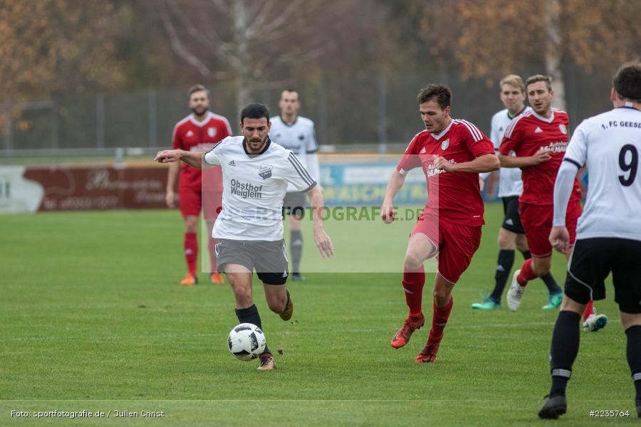 Sinan Bilgin, Andreas Köhler, 10.11.2018, Landesliga Nordwest, 1. FC Geesdorf, TSV Karlburg - Bild-ID: 2235764