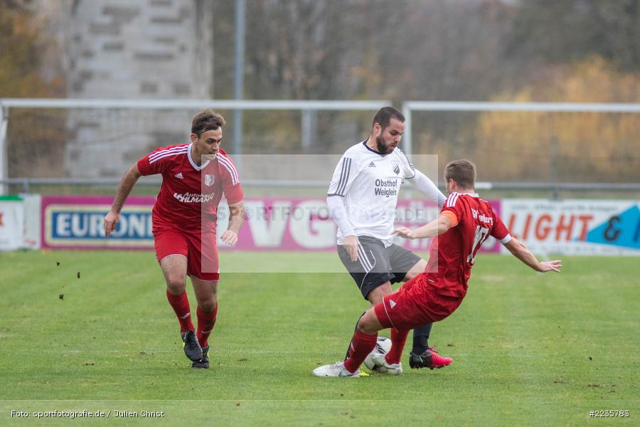 Uli Konrad, Dominik Höfling, Manuel Römlein, 10.11.2018, Landesliga Nordwest, 1. FC Geesdorf, TSV Karlburg - Bild-ID: 2235783