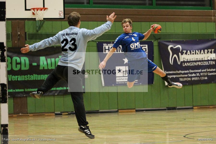 Sebastian Sender, Adrian Schwab, Handball, Erwin-Ammann-Halle, 09.12.2018, Bezirksliga Nord Männer, TSV Mellrichstadt, TSV Karlstadt - Bild-ID: 2235990