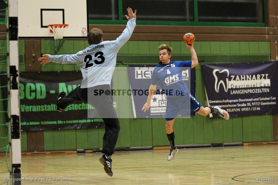 Sebastian Sender, Adrian Schwab, Handball, Erwin-Ammann-Halle, 09.12.2018, Bezirksliga Nord Männer, TSV Mellrichstadt, TSV Karlstadt - Bild-ID: 2235991
